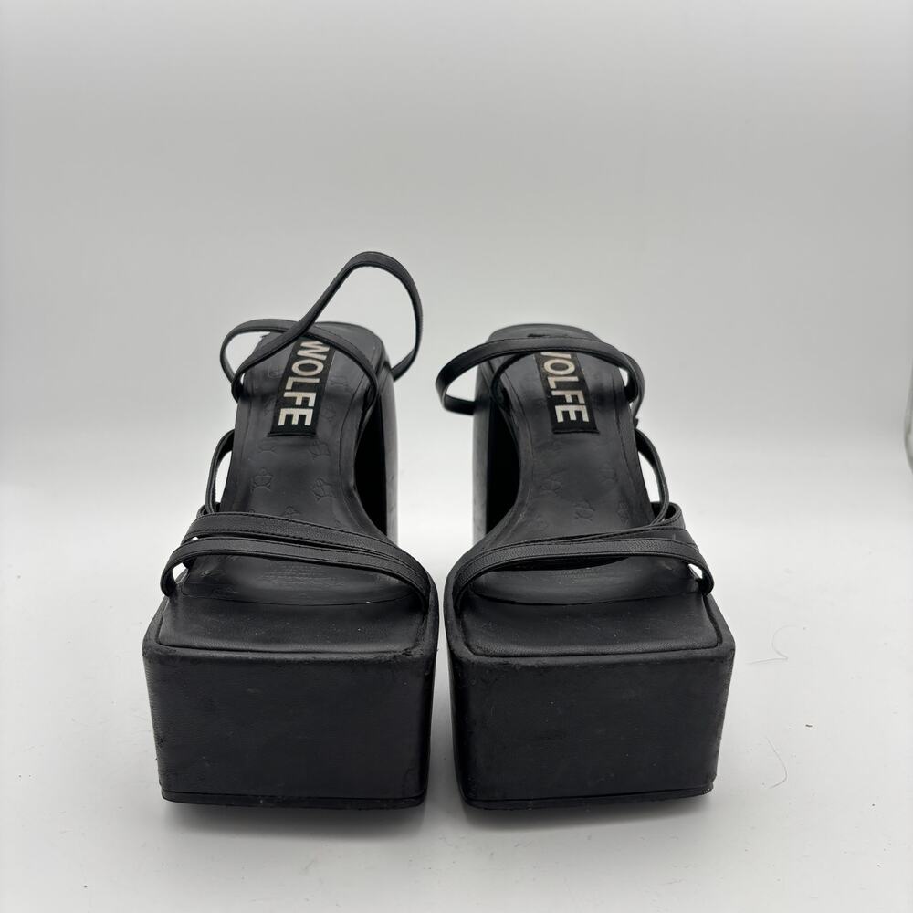Naked Wolfe Jada Leather Platform Sandals Heels Women's 9 Y2K Brat - Picture 2 of 12